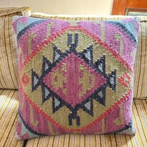 Southwestern Boho Woven Woven Kilim Pillow Decorative Pillow